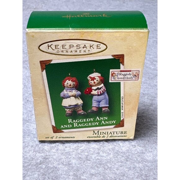 Hallmark 2002 Keepsake Raggedy Ann & Andy Miniature Ornaments Set of 2 Collectib - Picture 7 of 9